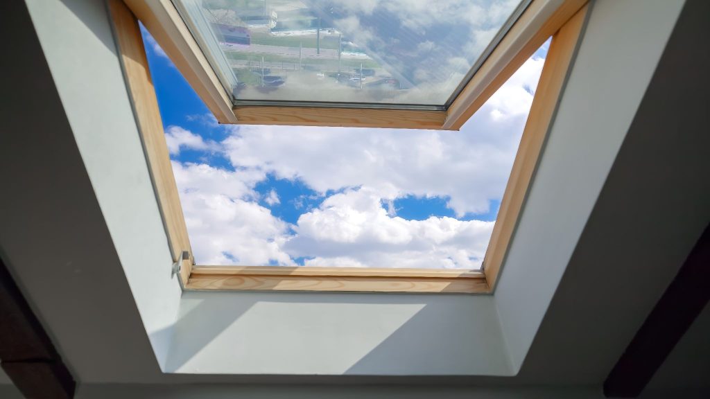 A skylight provides natural light and warms up your space -- smart home updates
